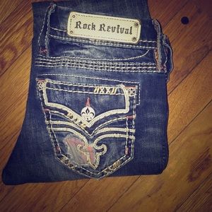 Like new rock revival straight jeans